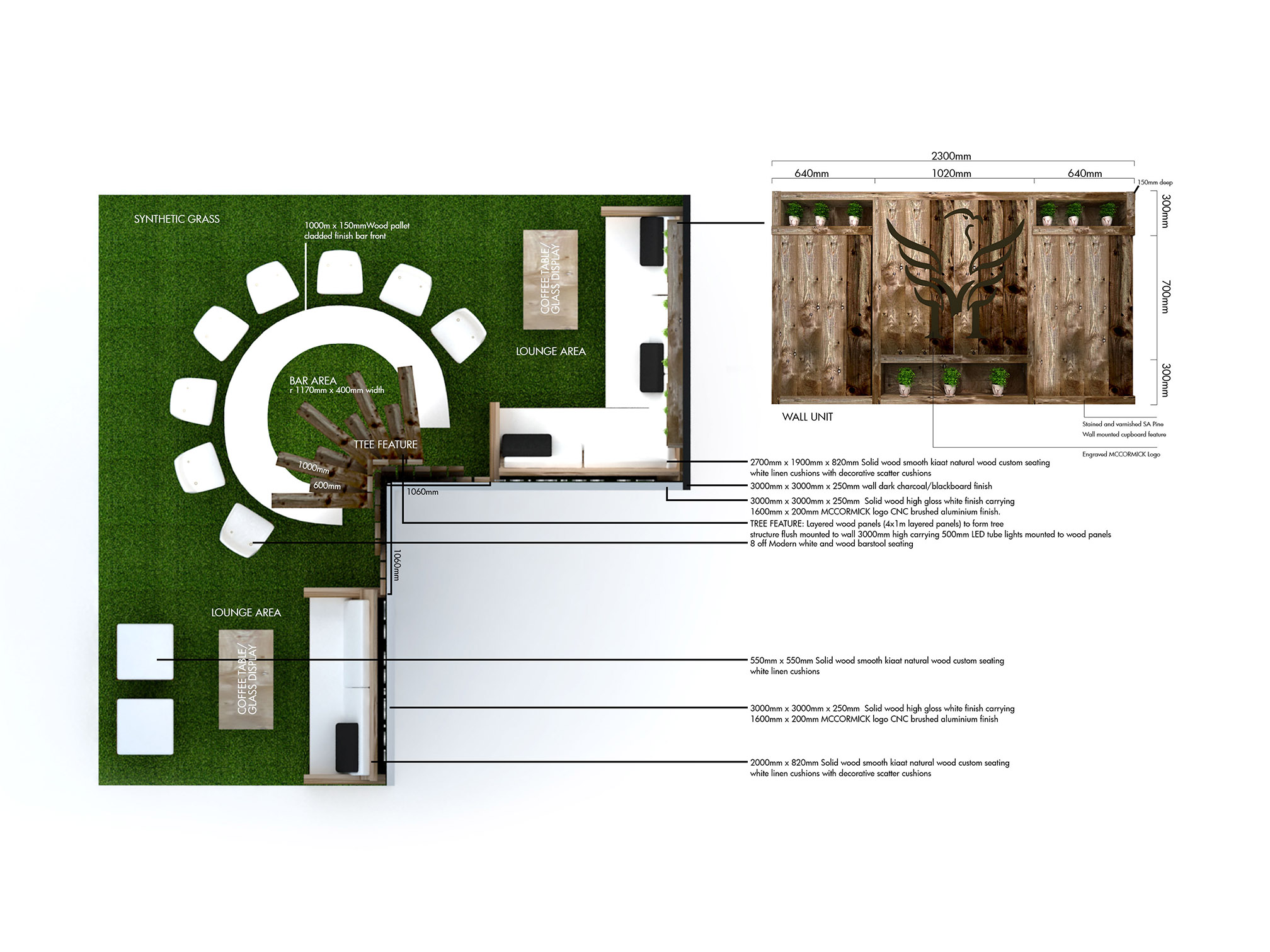 Mc cormick Exhibition Design 3D Rendering of Floor plan